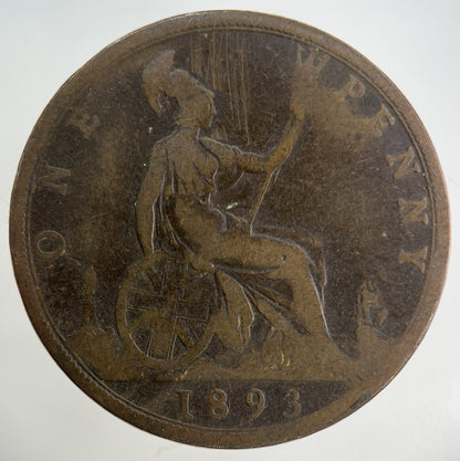 1893 Victoria One Penny Coin | Collectable Grade