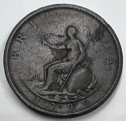 1799 George III Half-Penny | British Coin | Collectable Grade | a1436