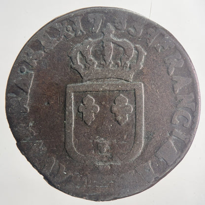 1753 Louis XVI France 1 Sol Coin | Collectable Grade | a6360