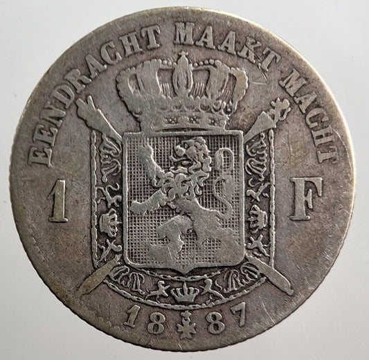 1887 Belgium 1 Franc Silver Coin | Collectable Grade | a3167