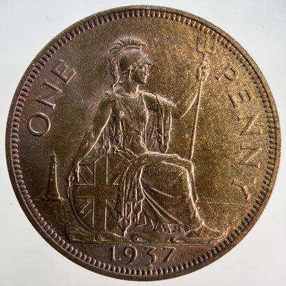 1937 George VI Penny Coin | Very High Grade | a1860