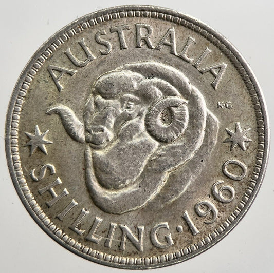 1960 Australia One Shilling Silver Coin | Fine Collectable Grade | a2642