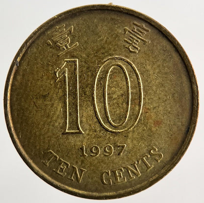 1997 Hong Kong 10 Cents Coin | Fine Collectable Grade