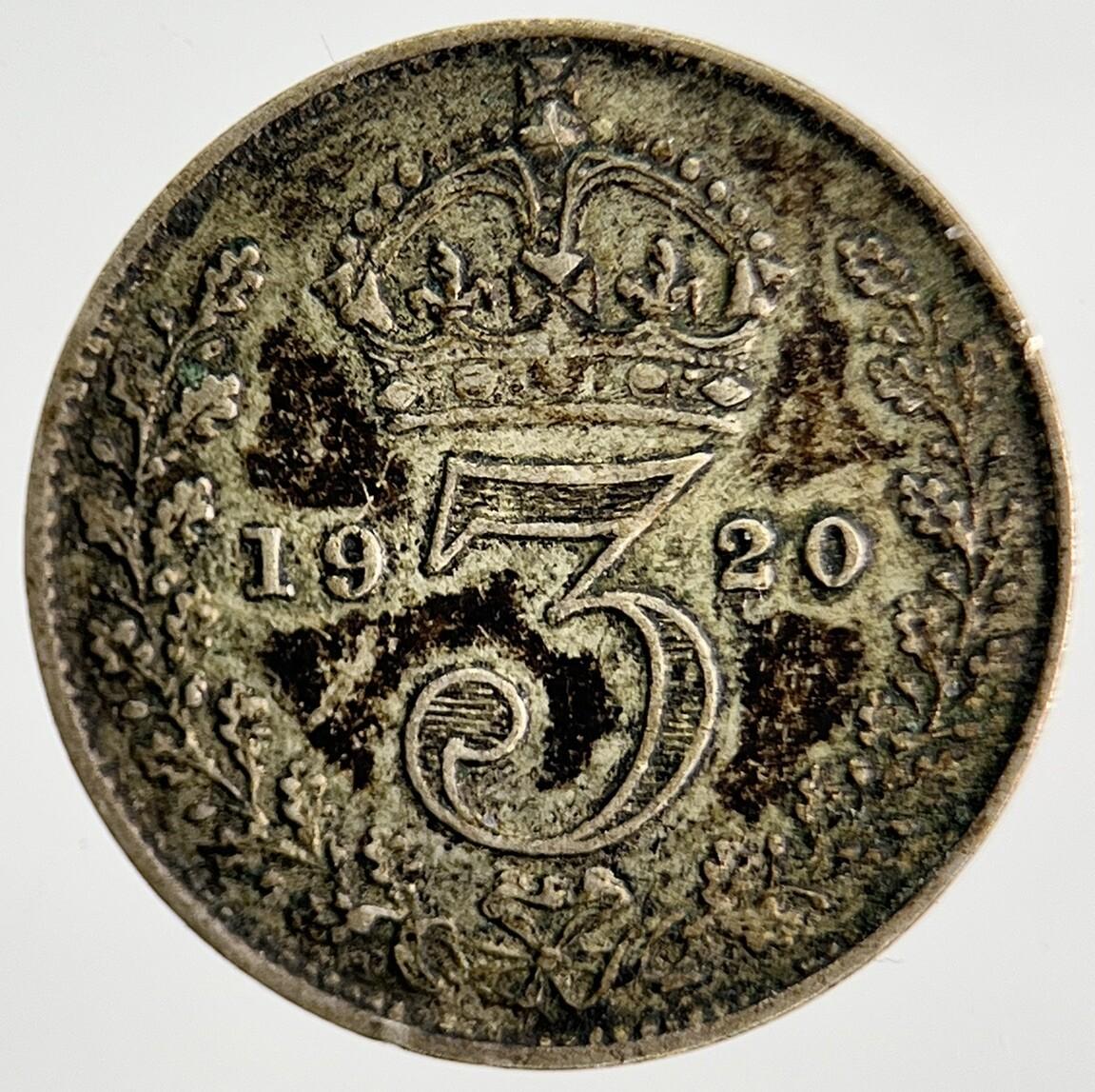 1920 George V Threepence | British Silver Coin | Very High Grade | a1185