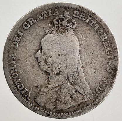 1890 Victoria Jubilee Head Threepence Silver Coin | Fair Grade | a2554