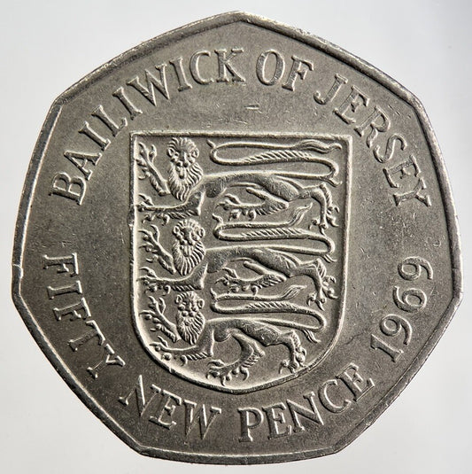 1969 Bailiwick Of Jersey 50p 50 Pence Coin | Fine Collectable Grade | a2446