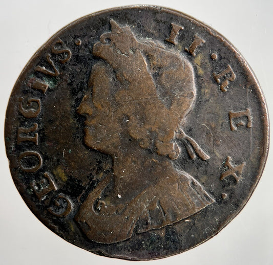 1735 George II 2nd Half-Penny Coin | Collectable Grade | a2247