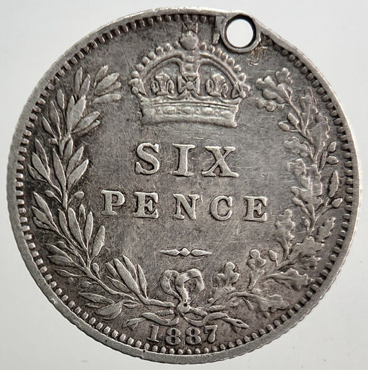 1887 Victoria Sixpence Silver Coin | Very High Grade | a5352