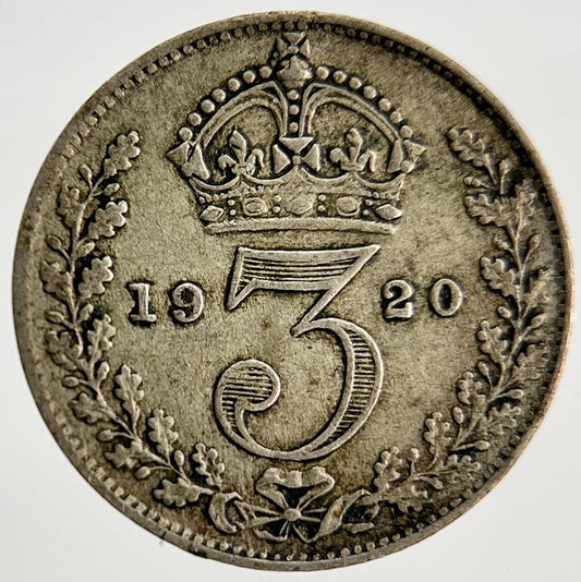 1920 George V Threepence | British Silver Coin | Fine Collectable Grade | a1184