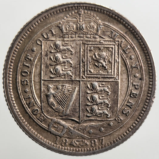 1887 Victoria Sixpence Silver Coin | Very Fine Grade | a2665