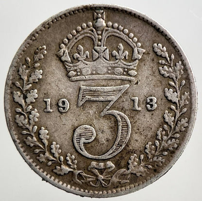 1913 George V Threepence Silver Coin | Fine Collectable Grade | a2774