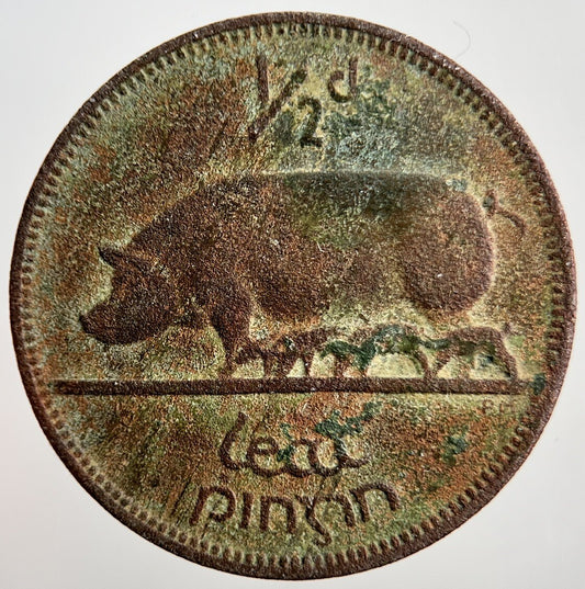 1943 Irish Half-Penny 1/2d Pig Coin | Collectable Grade | a2298