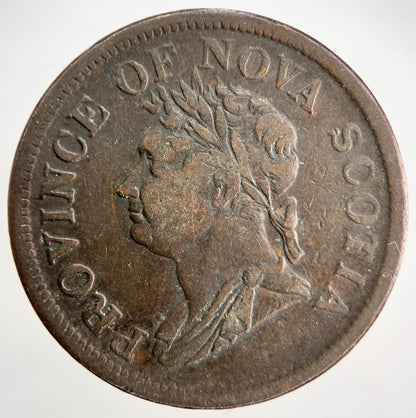 1832 Province of Nova Scotia George IV Penny Token | Collectable Grade | a1825