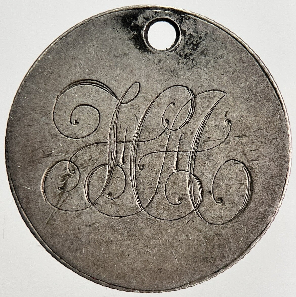 Engraved H-A Victoria Sixpence Silver Coin | Fine Collectable Grade | a2456