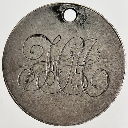 Engraved H-A Victoria Sixpence Silver Coin | Fine Collectable Grade | a2456