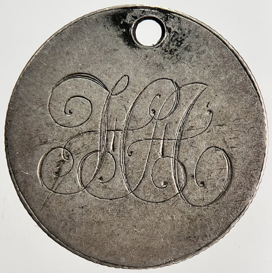 Engraved H-A Victoria Sixpence Silver Coin | Fine Collectable Grade | a2456