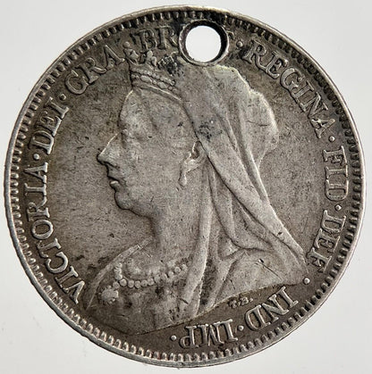 Engraved H-A Victoria Sixpence Silver Coin | Fine Collectable Grade | a2456
