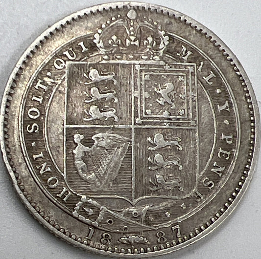1887 Shilling | British Silver Coin | Queen Victoria | Collectable Grade | a354