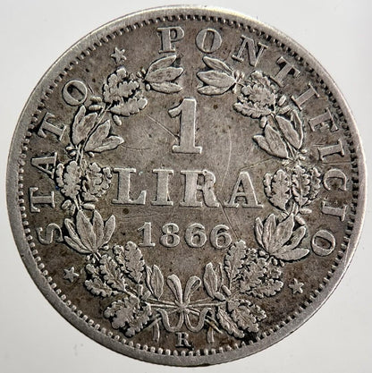 1866 Italy 1 Lira Silver Coin | Very High Grade | a5328