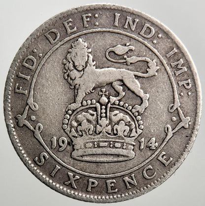 1914 George V Sixpence Silver Coin | Collectable Grade | a1257