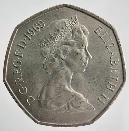 1969 Elizabeth II 2nd 50p 50 Pence British Coin | Very High Grade | a352