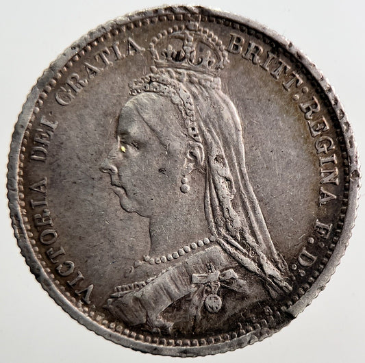 1887 Victoria Sixpence Silver Coin | Very High Grade | a3674