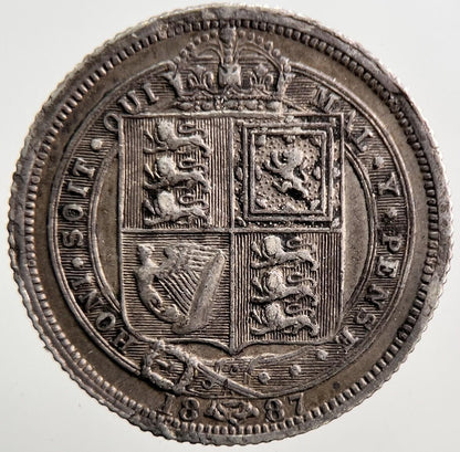 1887 Victoria Sixpence Silver Coin | Very High Grade | a3674