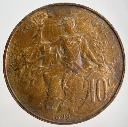 1899 France 10 Centimes Coin | Fine Collectable Grade
