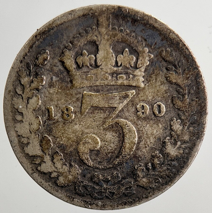 1890 Victoria Threepence Silver Coin | Collectable Grade | a5506