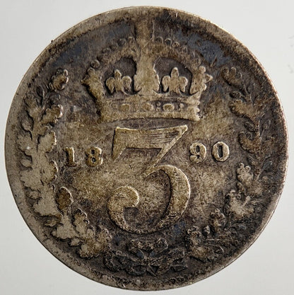 1890 Victoria Threepence Silver Coin | Collectable Grade | a5506