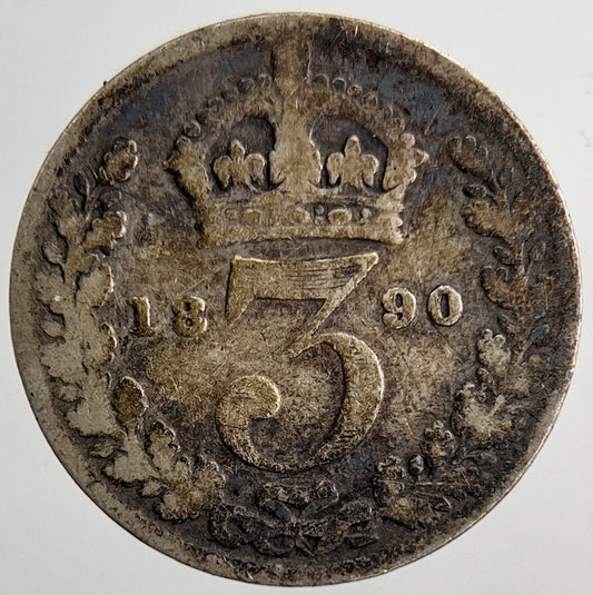 1890 Victoria Threepence Silver Coin | Collectable Grade | a5506