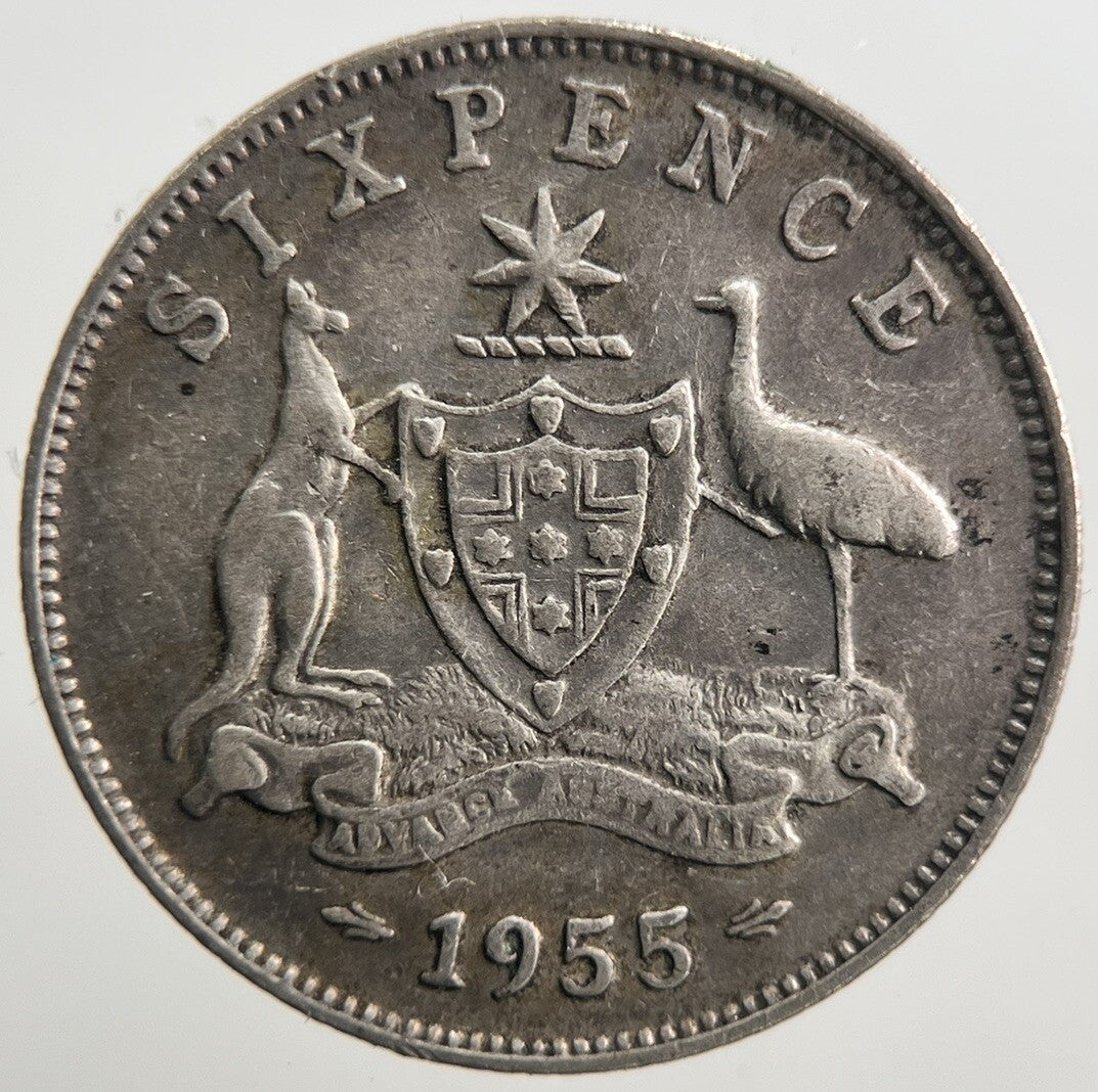 1955 Australia Sixpence Silver Coin | Fine Collectable Grade | a123