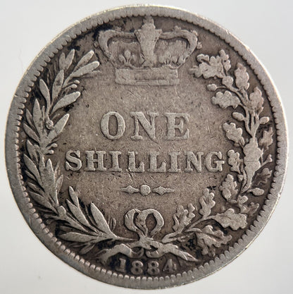 1884 Victoria Shilling Silver Coin | Collectable Grade | a2658