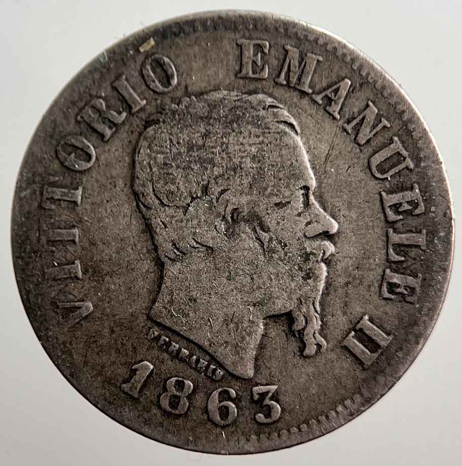 1863 Italy 50 Centesimi Silver Coin | Collectable Grade | a2822