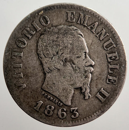 1863 Italy 50 Centesimi Silver Coin | Collectable Grade | a2822