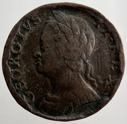 1754 George 2nd II Farthing Coin | Collectable Grade | a2441
