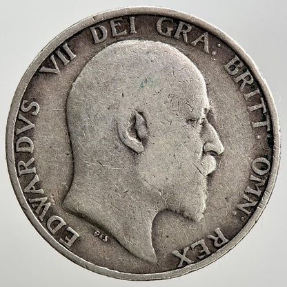 1910 Edward VII Shilling British Silver Coin | Collectable Grade | a1351