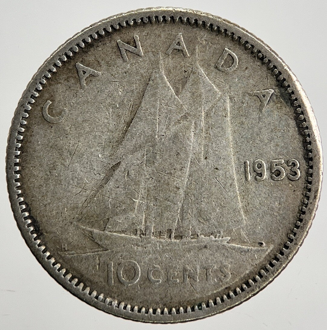 1953 Canadian 10 Cents Silver Coin | Collectable Grade | a2025