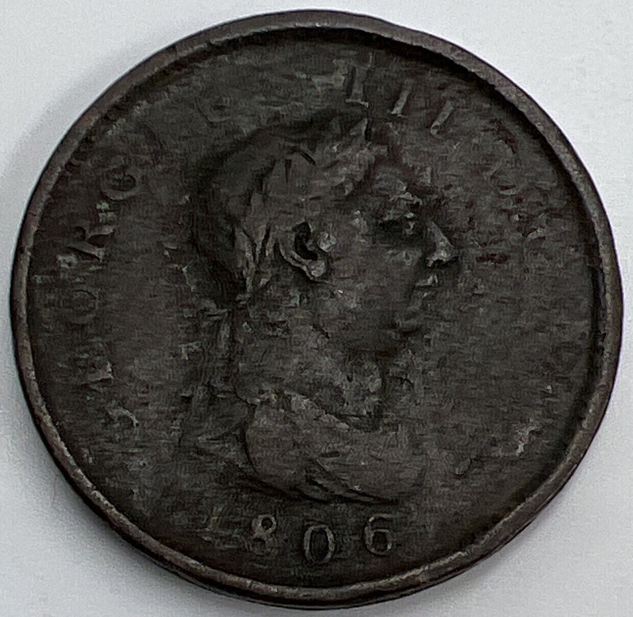 1806 George III 3rd Penny | British Copper Coin | Fair Grade | a1131