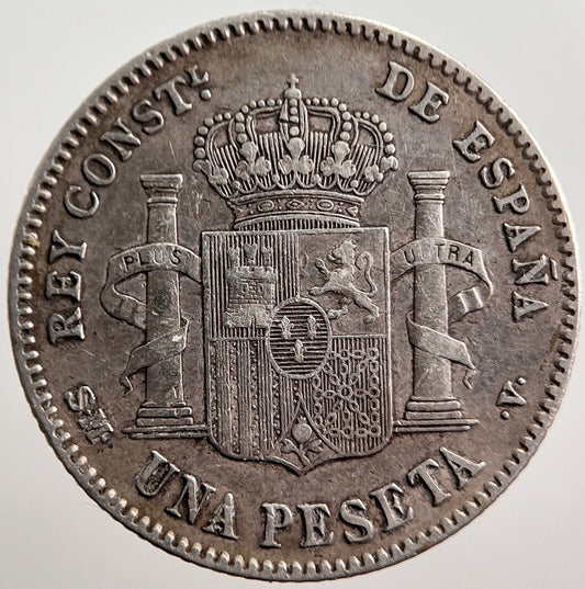 1900 Spain One Una Peseta Silver Coin | Very High Grade | a1535