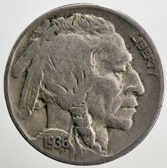 1936 US USA Buffalo Indian Head Nickel Coin | Fine Collectable Grade | a5053