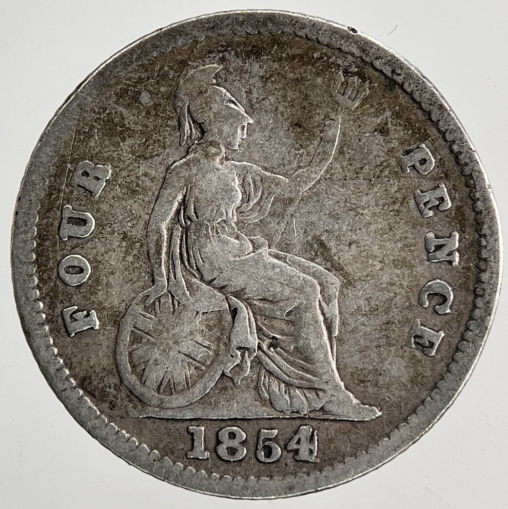 1854 Victoria Groat Four-Pence Silver Coin | Fine Collectable Grade | a6763