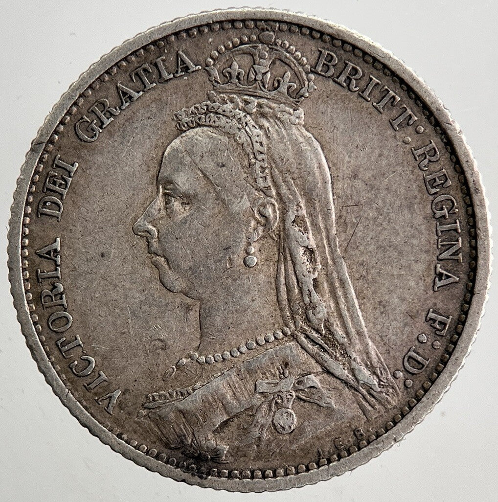 1887 Victoria Sixpence Silver Coin | Fine Collectable Grade | a5492