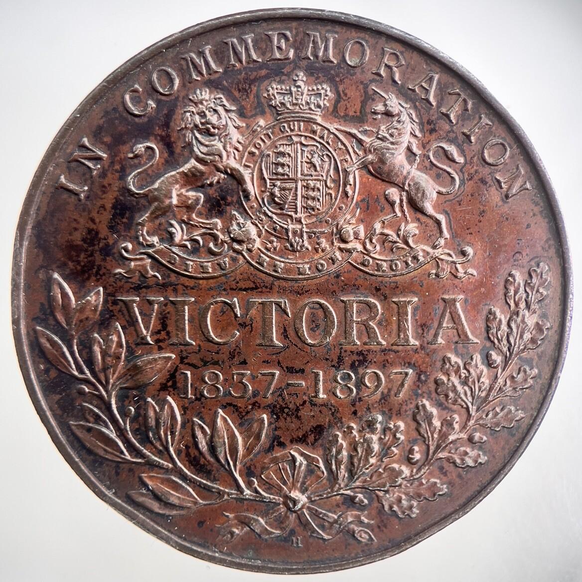 1897 Queen Victoria Commemorative Medal Coin | Very High Grade | a3332