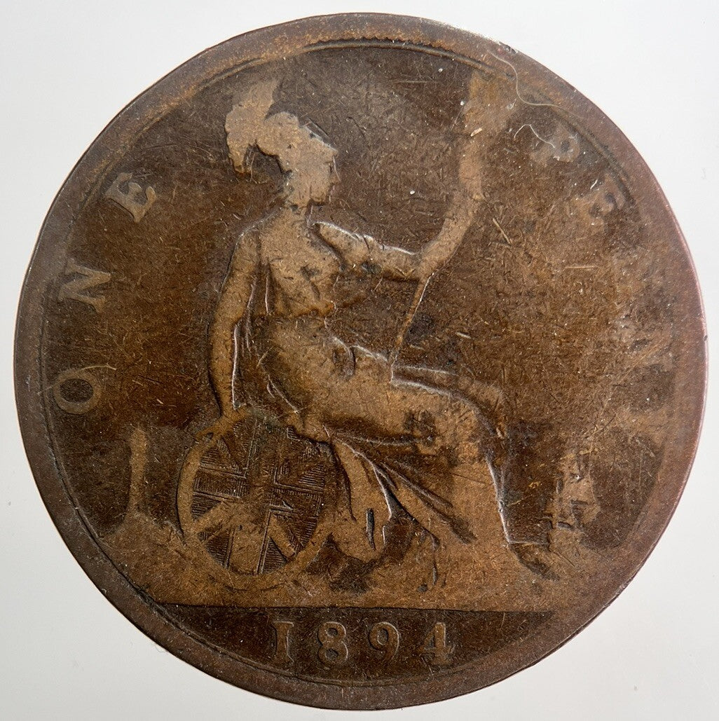 1894 Victoria One Penny Coin | Fair Grade | a5027