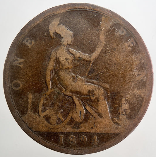 1894 Victoria One Penny Coin | Fair Grade | a5027