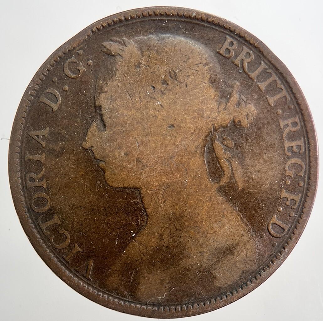 1894 Victoria One Penny Coin | Fair Grade | a5027