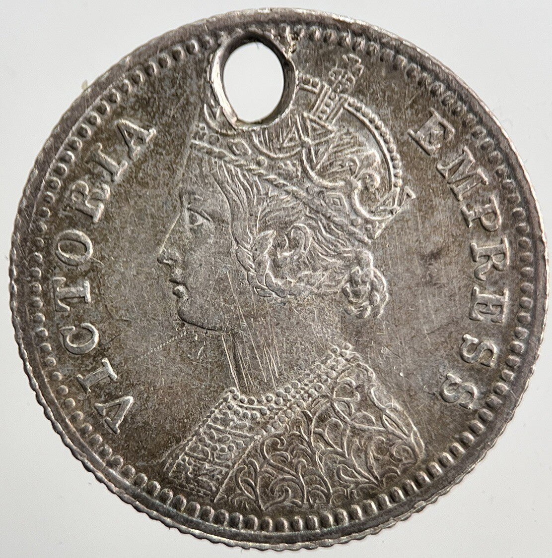 1881 India 1/4 Quarter Rupee Silver Coin | Very High Grade | a5374