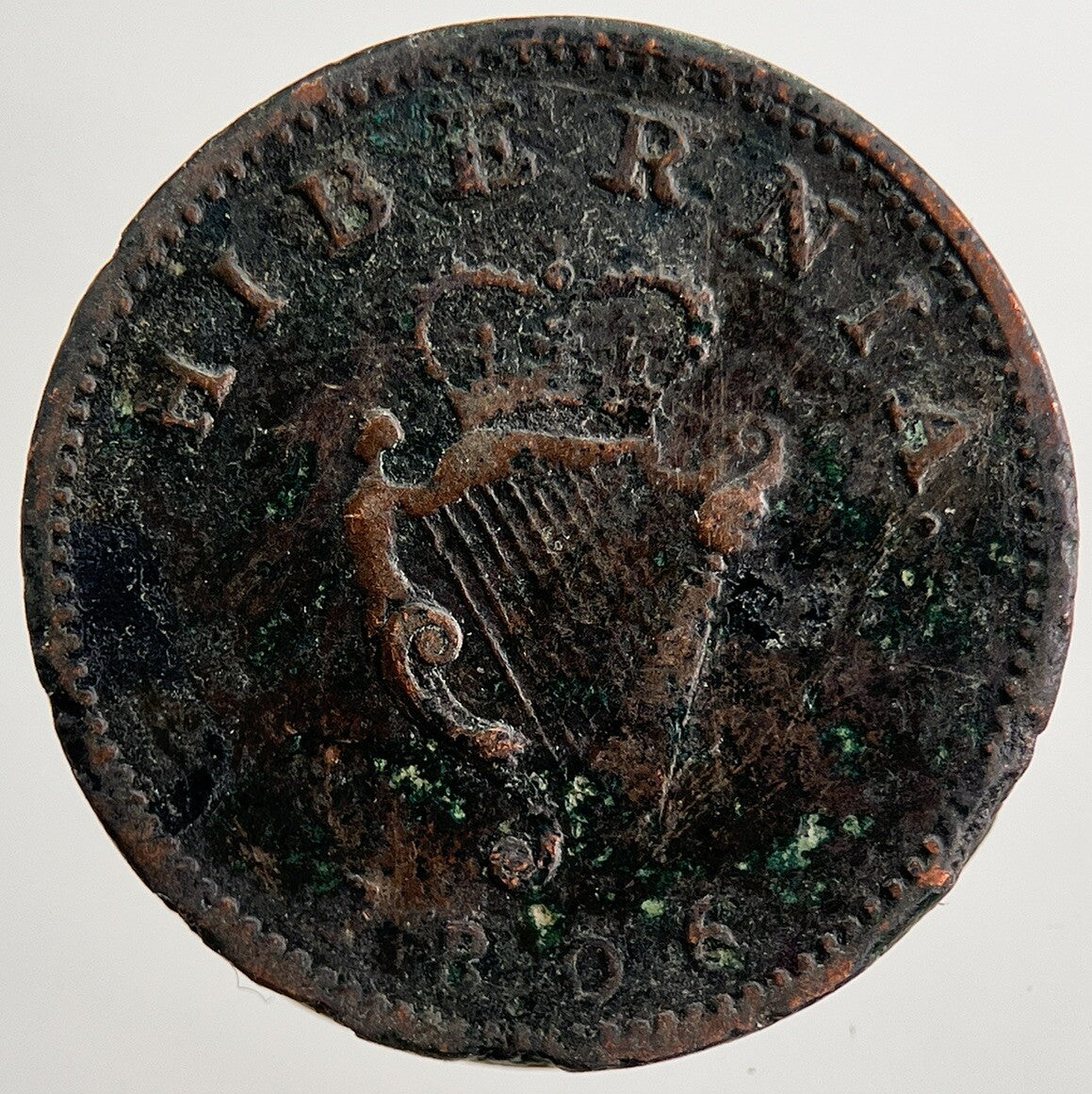 1806 George 3rd III Irish Hibernia Farthing Coin | Collectable Grade | a5016