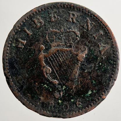 1806 George 3rd III Irish Hibernia Farthing Coin | Collectable Grade | a5016